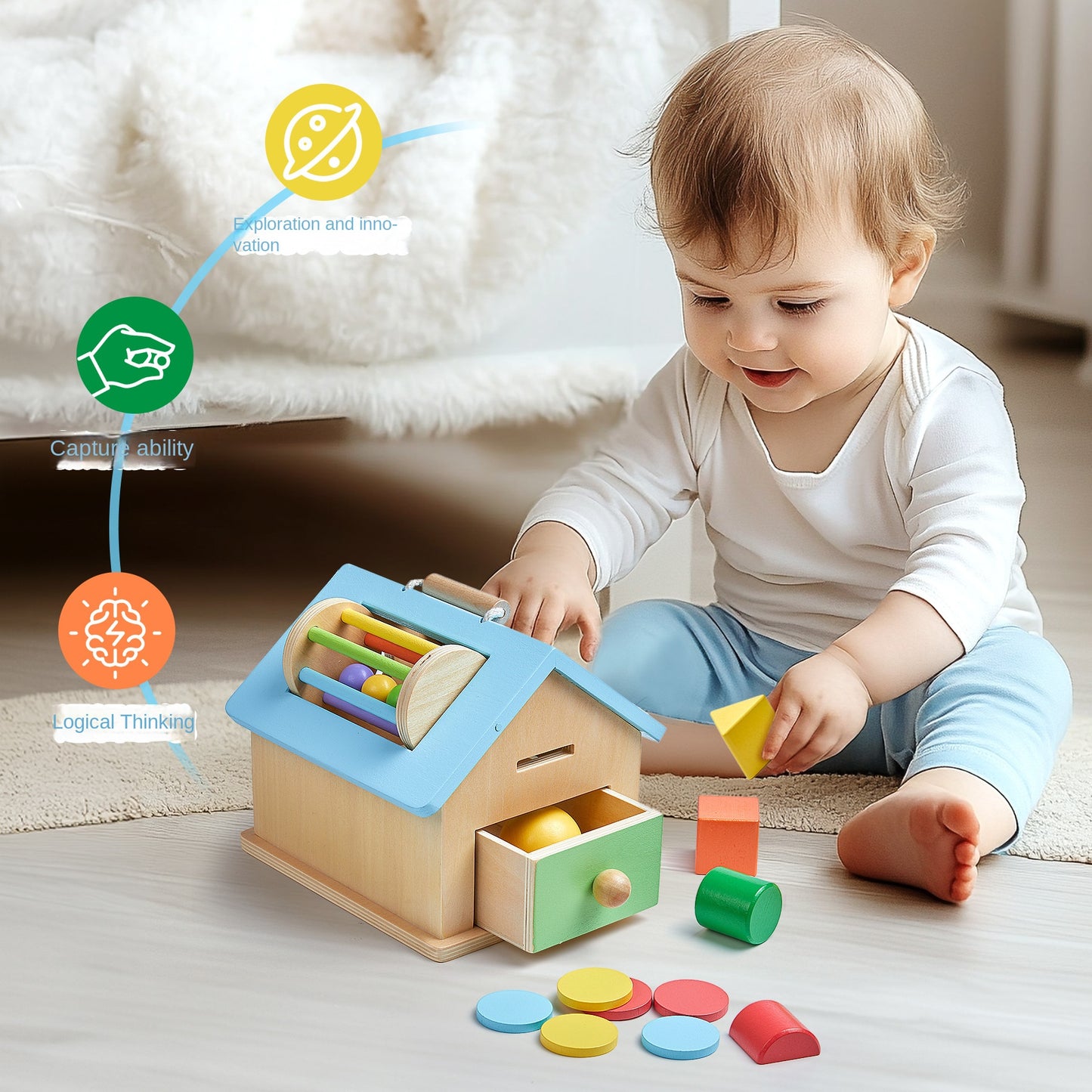 wooden shape matching puzzle toy