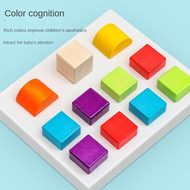 Wooden box color building blocks